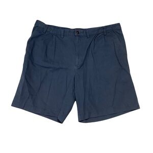Lands’ End Pleated Chino Shorts Sz 42 Blue Gray